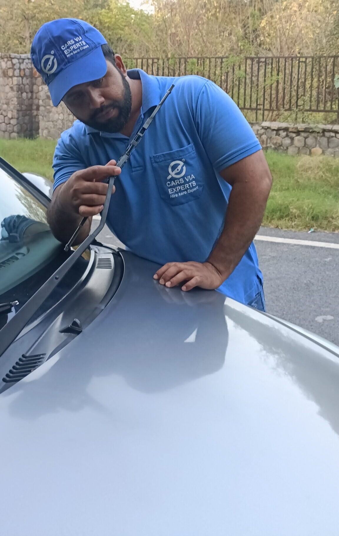 Inspection engineer checking car wiper